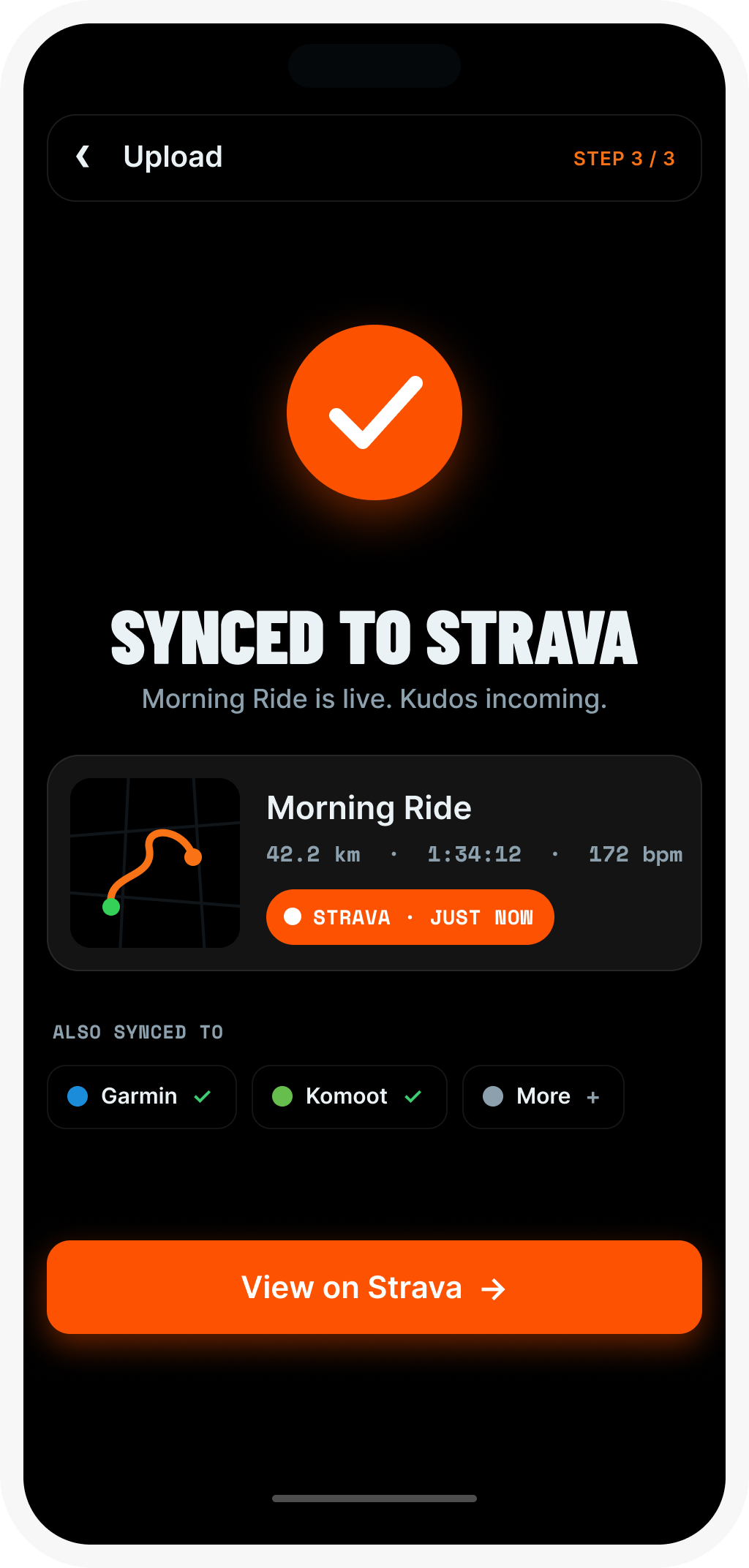 Sync to Strava